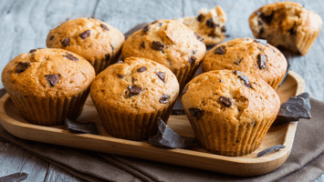 Muffins rich in sucrose